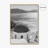 Santorini Greece Black and White Fine Art Photo Print, Cyclades Greek Islands Wall Poster