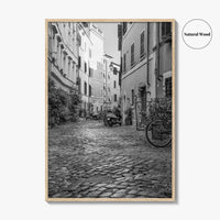 Rome Black and White Fine Art Photo Print, Trastevere Architecture, Lazio Italy Poster
