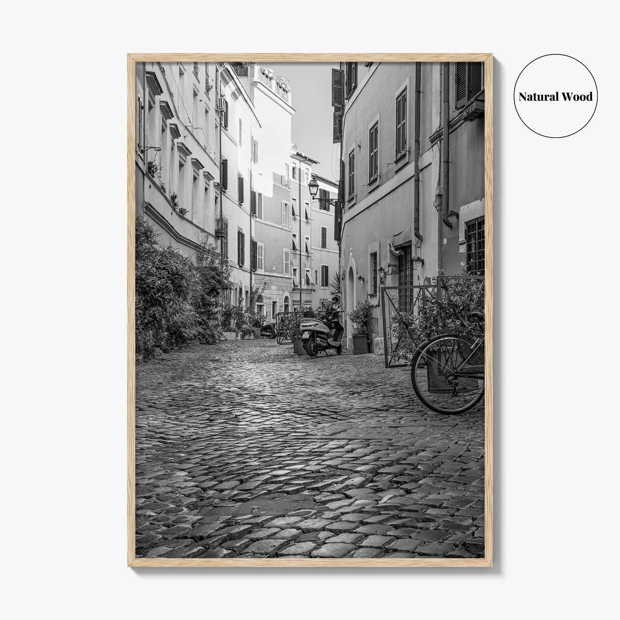 Rome Black and White Fine Art Photo Print, Trastevere Architecture, Lazio Italy Poster