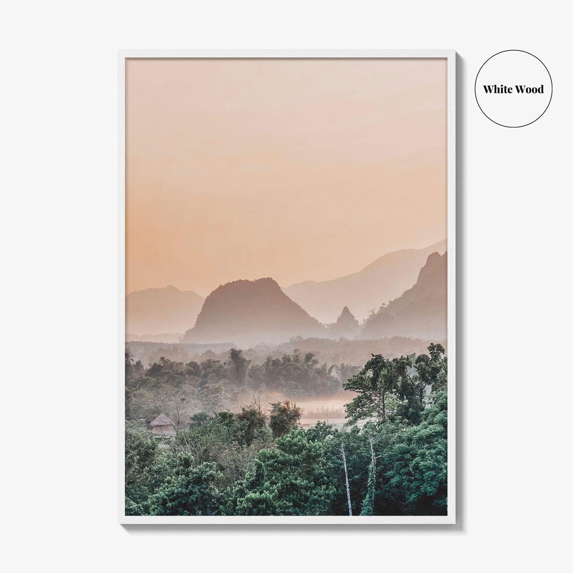Vang Vieng Laos Fine Art Photo Print, Nam Song River, Hot Air Balloon Poster