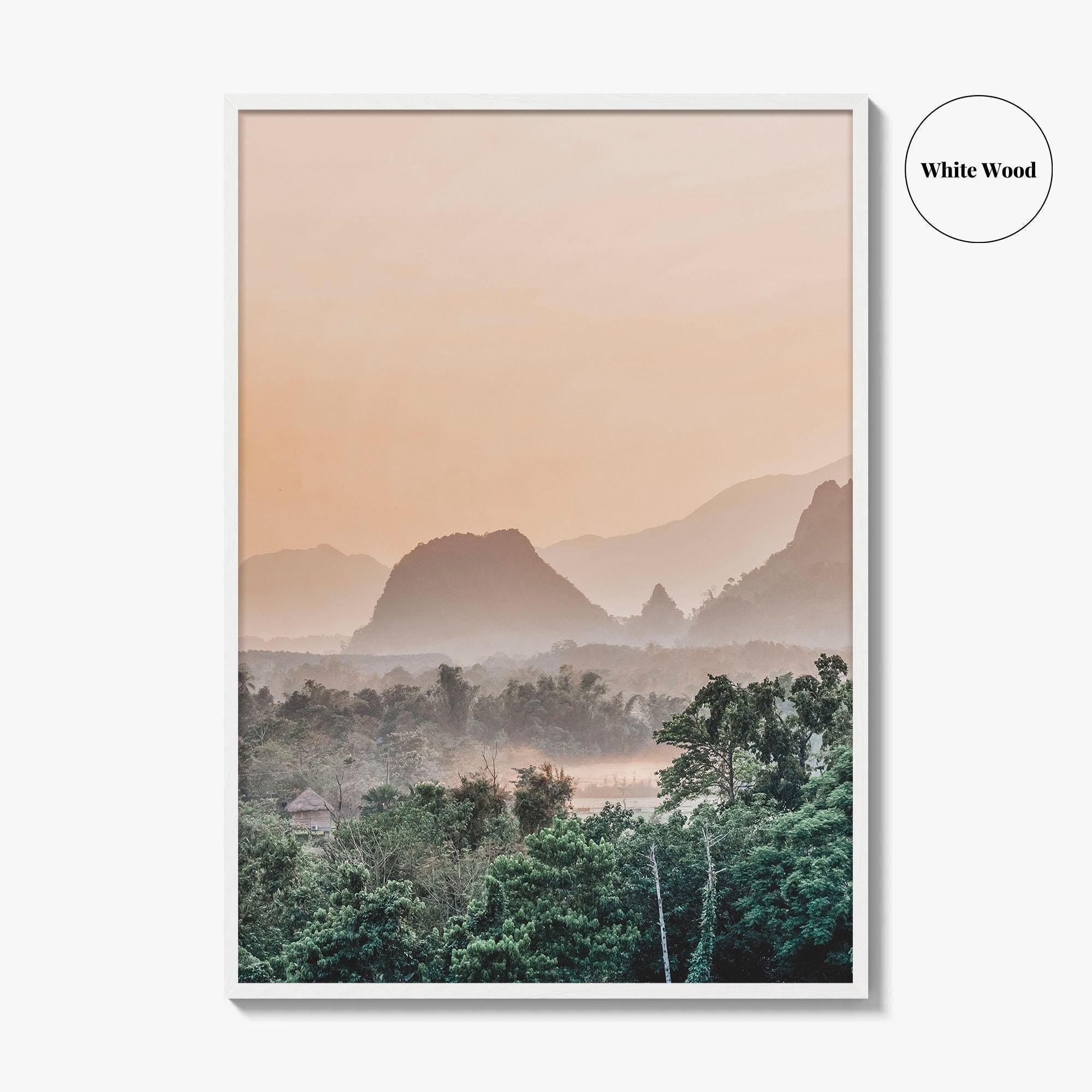 Vang Vieng Laos Fine Art Photo Print, Nam Song River, Hot Air Balloon Poster