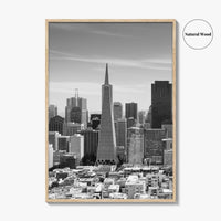 San Francisco Skyline Black and White Fine Art Photo Print, Bay Area California Poster