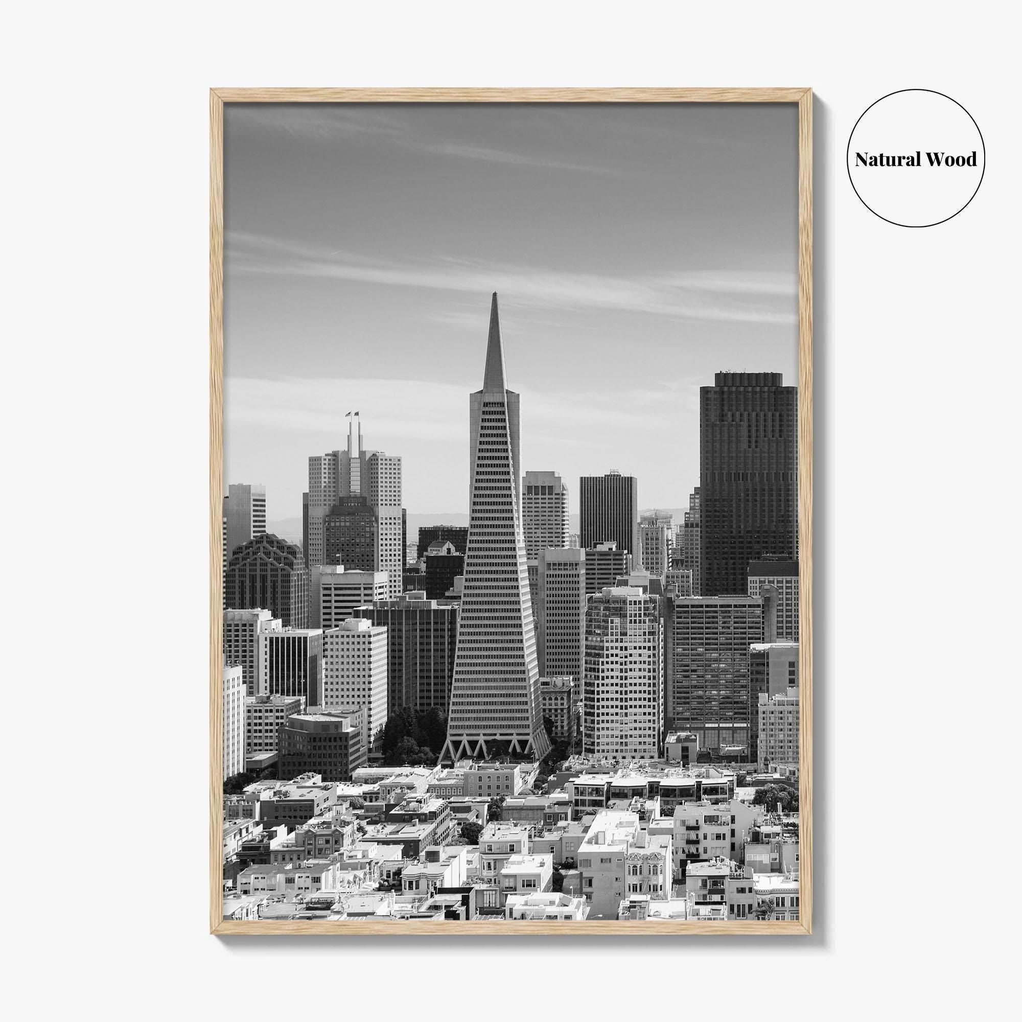 San Francisco Skyline Black and White Fine Art Photo Print, Bay Area California Poster