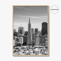 San Francisco Skyline Black and White Fine Art Photo Print, Bay Area California Poster