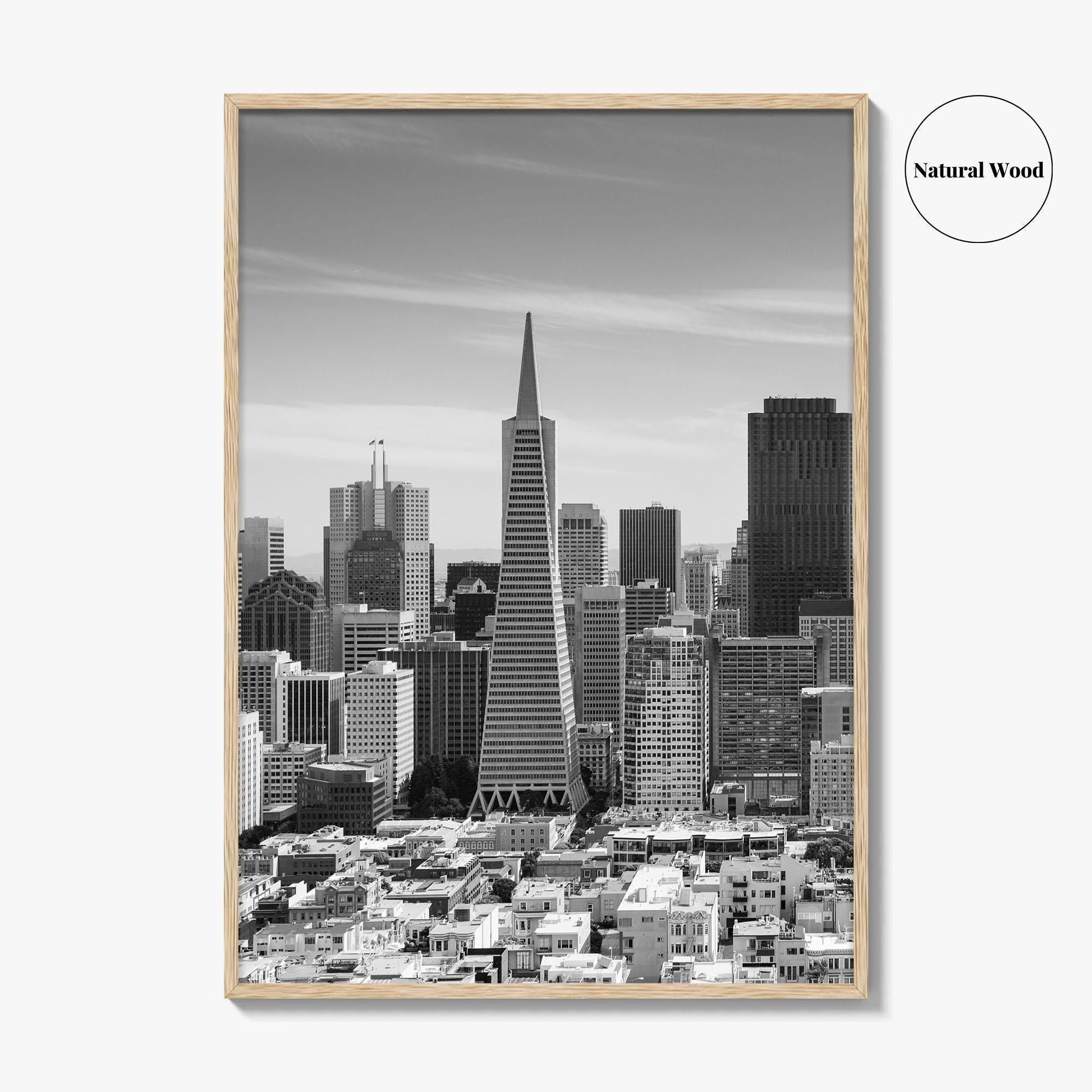 San Francisco Skyline Black and White Fine Art Photo Print, Bay Area California Poster