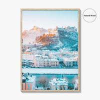 Salzburg Fine Art Photo Print, Hohensalzburg Fortress, Salzach River, Austria, Wall Decor Poster