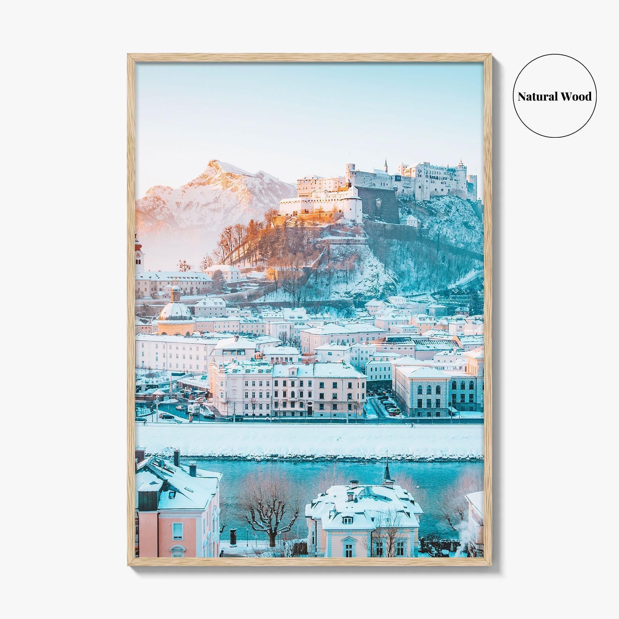 Salzburg Fine Art Photo Print, Hohensalzburg Fortress, Salzach River, Austria, Wall Decor Poster