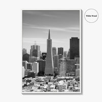 San Francisco Skyline Black and White Fine Art Photo Print, Bay Area California Poster