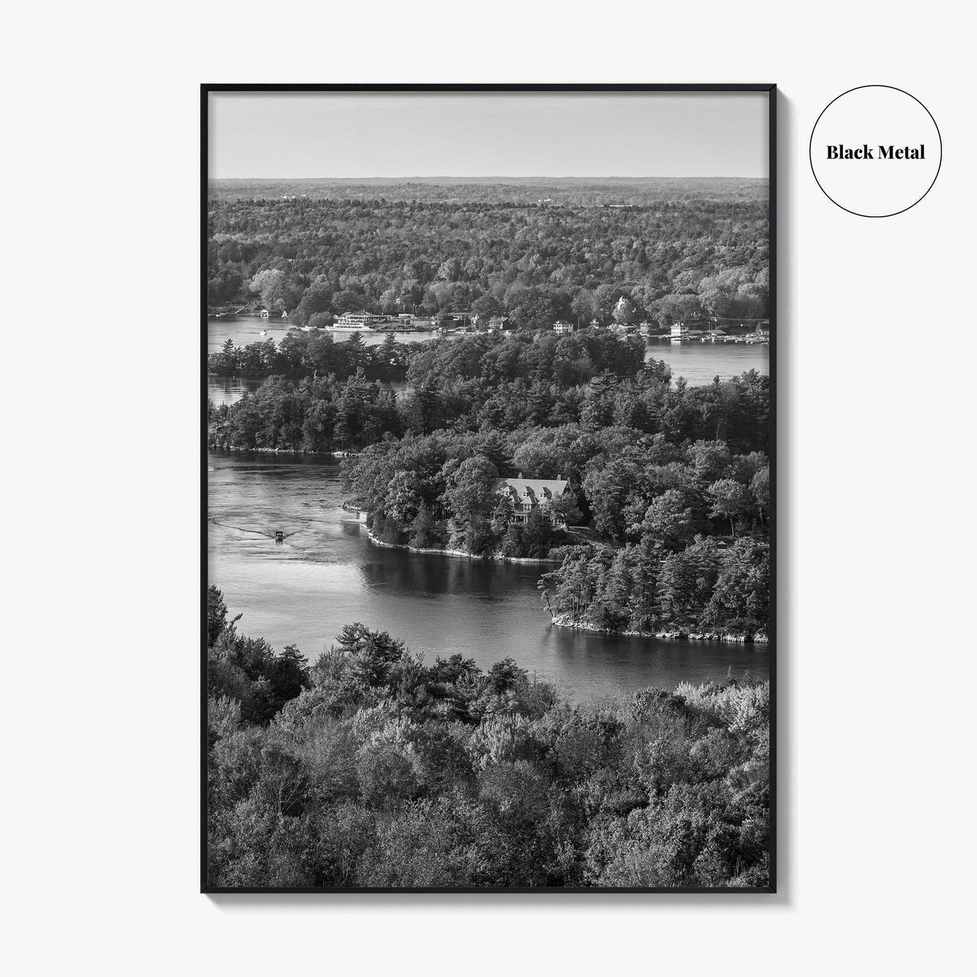 Thousand Islands Black and White Fine Art Photo Print, St Lawrence River Ontario Canada