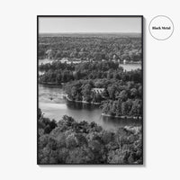 Thousand Islands Black and White Fine Art Photo Print, St Lawrence River Ontario Canada