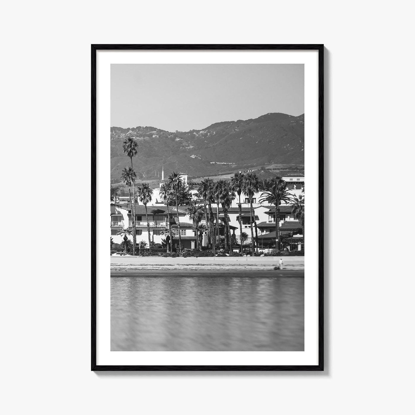 Santa Barbara Black and White Fine Art Photo Print, California Beach Marina Poster