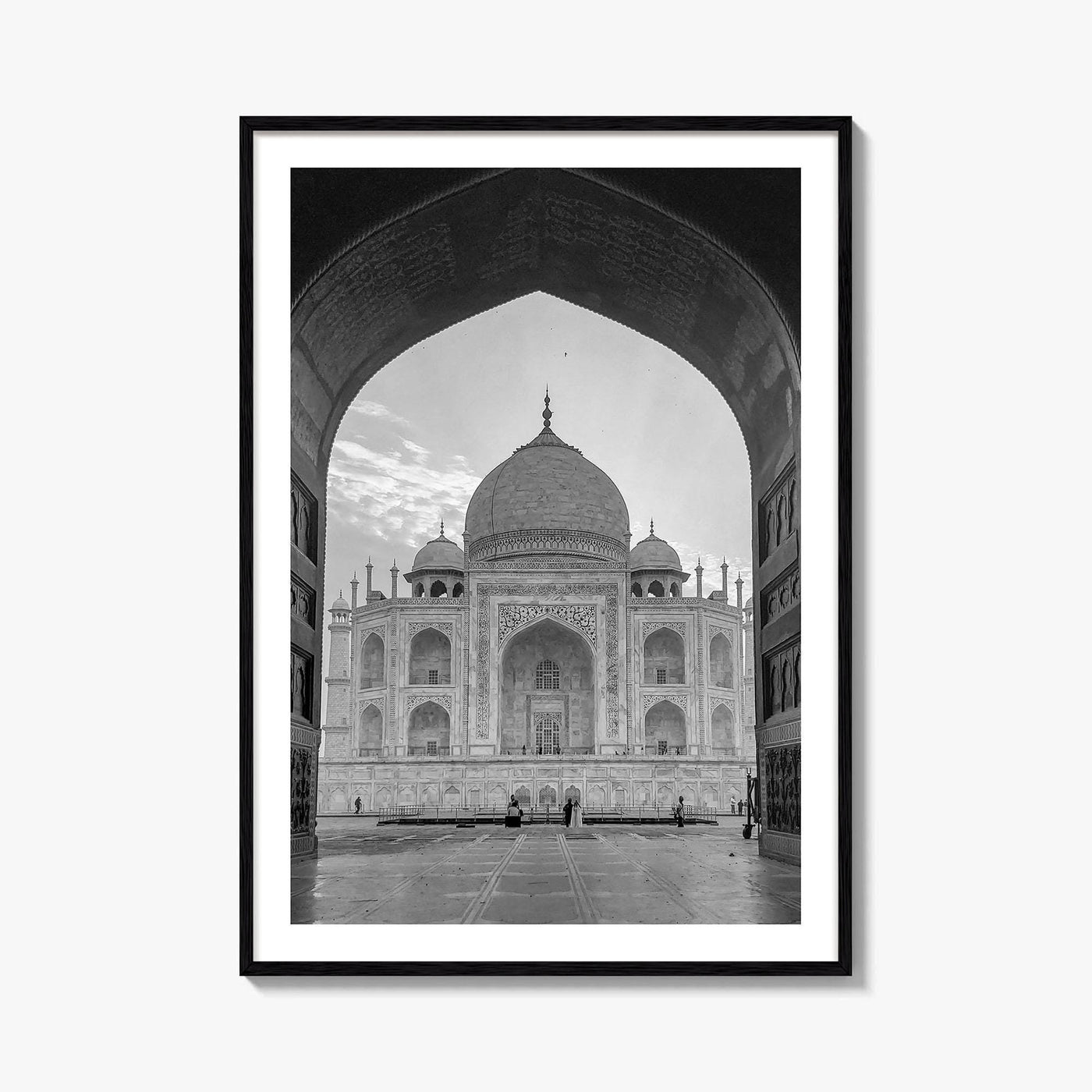 Taj Mahal Black and White Fine Art Photo Print, Agra India Poster