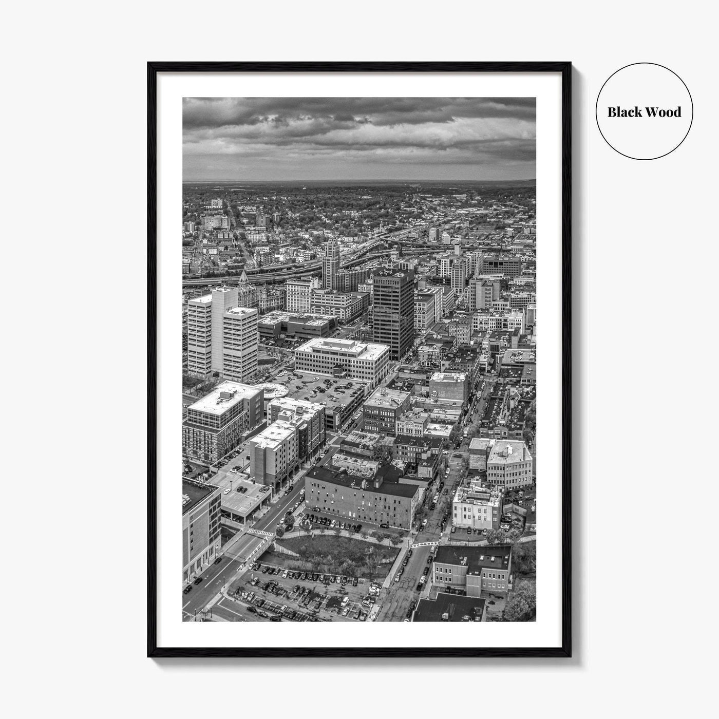 Syracuse Skyline Black and White Fine Art Photo Print, New York City Poster