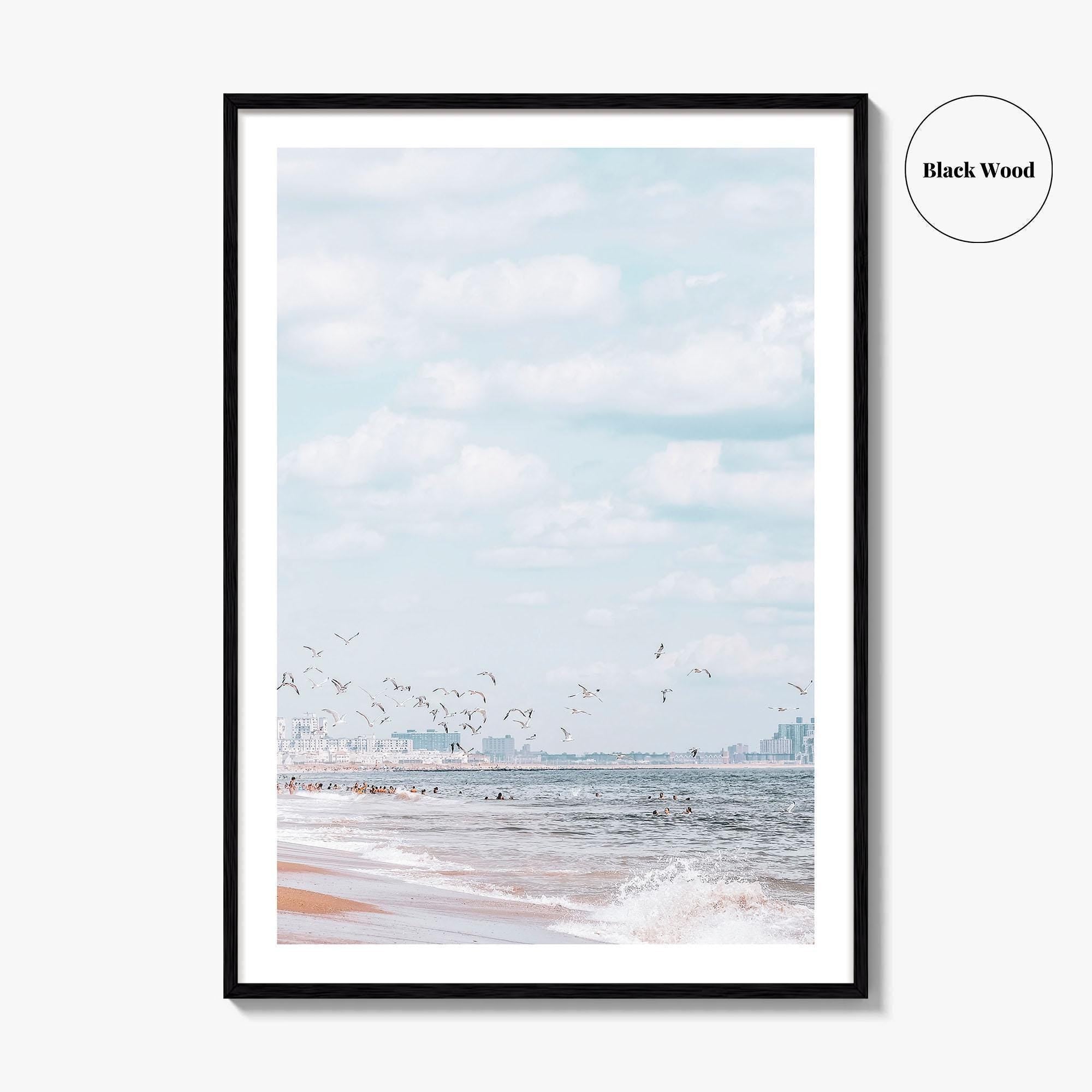 Rockaway Beach Blue Fine Art Photo Print, Queens NYC Ocean Wall Poster