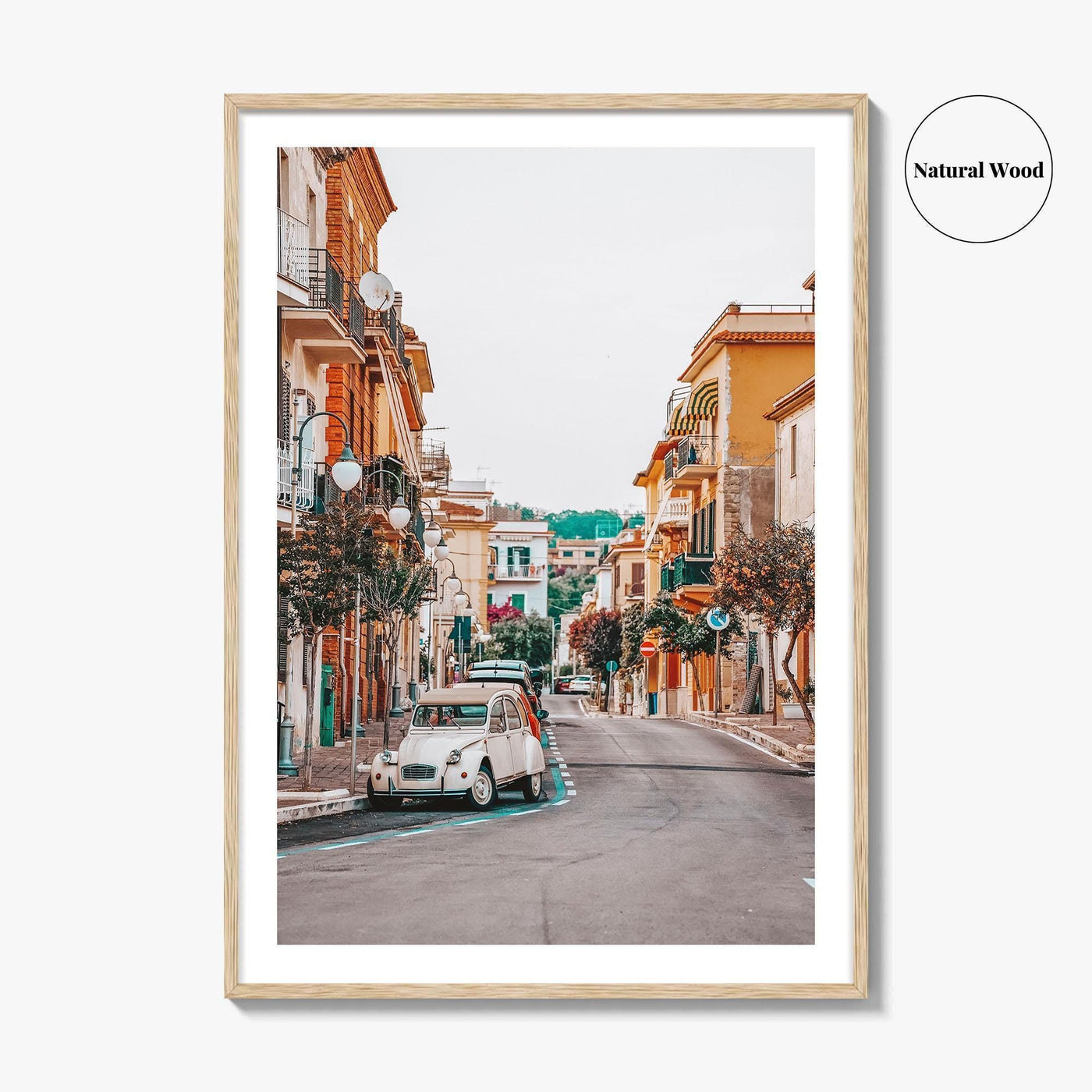 Scauri Italy Fine Art Photo Print, Italian Street, Vintage Car, Minturno Lazio Wall Poster