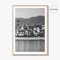 Santa Barbara Black and White Fine Art Photo Print, California Beach Marina Poster