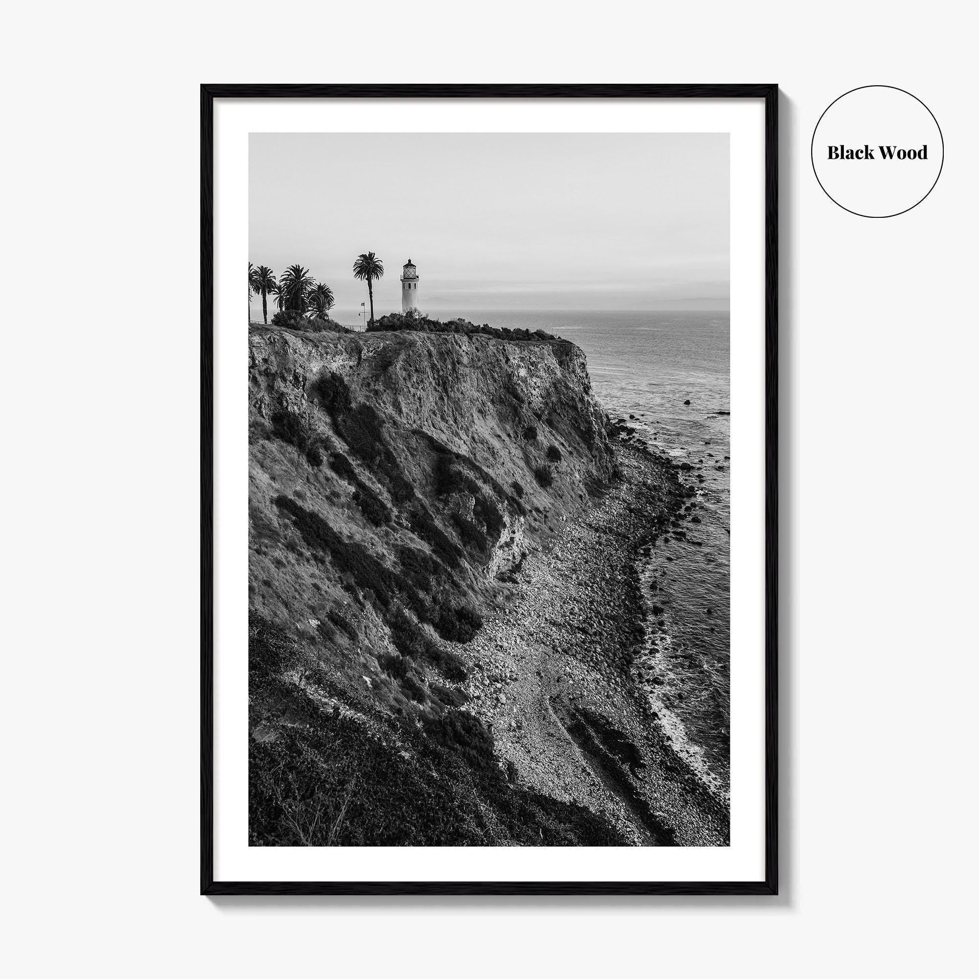 Rancho Palos Verdes Black and White Fine Art Photo Print, Point Vicente Lighthouse Poster