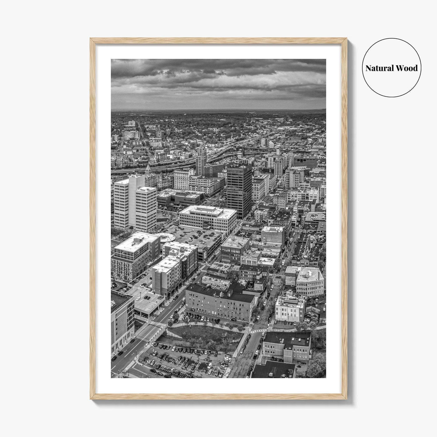 Syracuse Skyline Black and White Fine Art Photo Print, New York City Poster