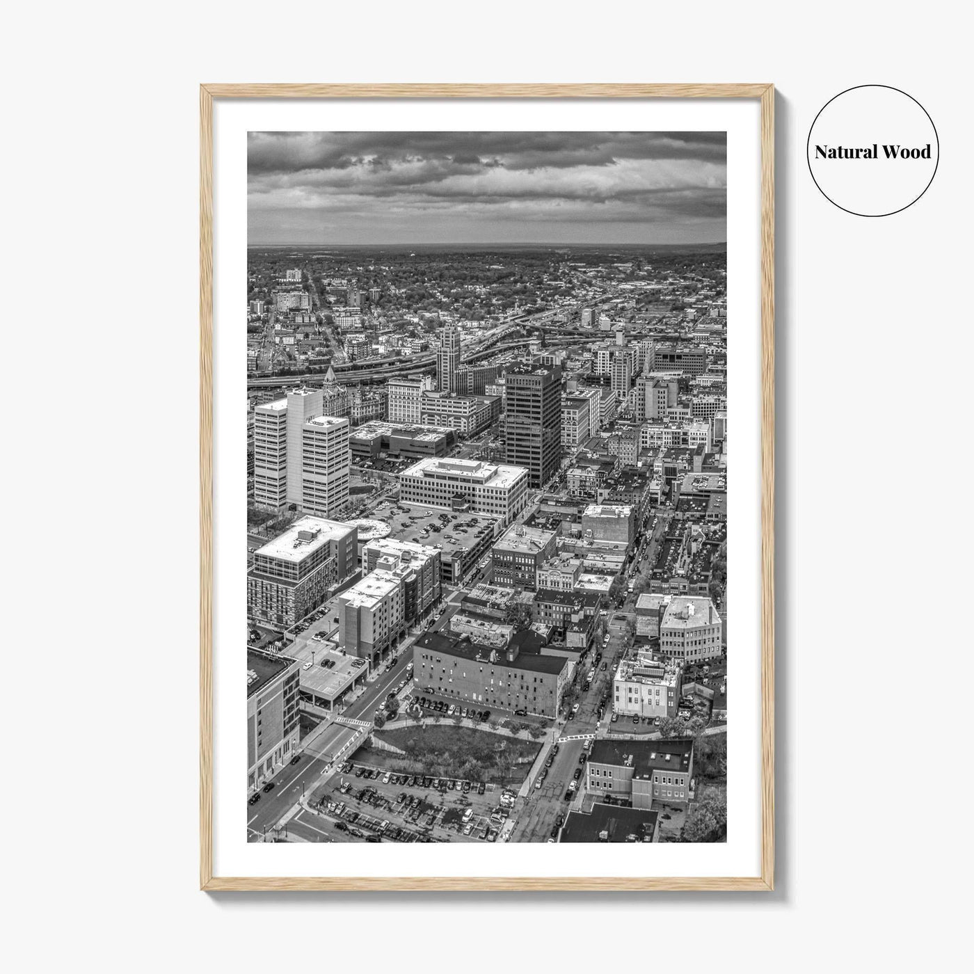 Syracuse Skyline Black and White Fine Art Photo Print, New York City Poster