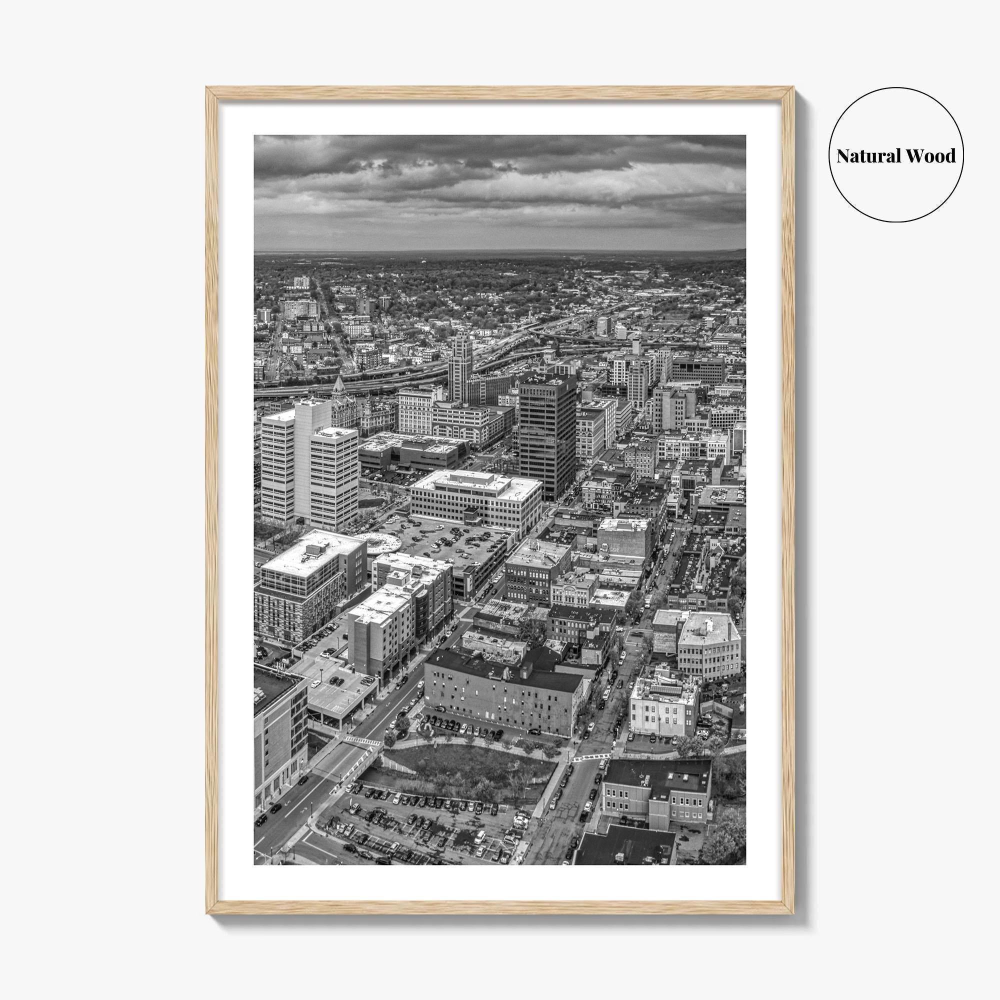 Syracuse Skyline Black and White Fine Art Photo Print, New York City Poster