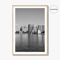 West Palm Beach Skyline Black and White Fine Art Photo Print, Florida Poster