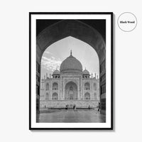 Taj Mahal Black and White Fine Art Photo Print, Agra India Poster