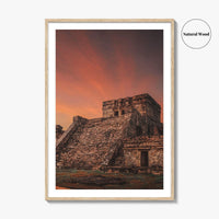 Tulum Mexico Fine Art Photo Print, El Castillo Mayan Ruins, Riviera Maya Wall Poster