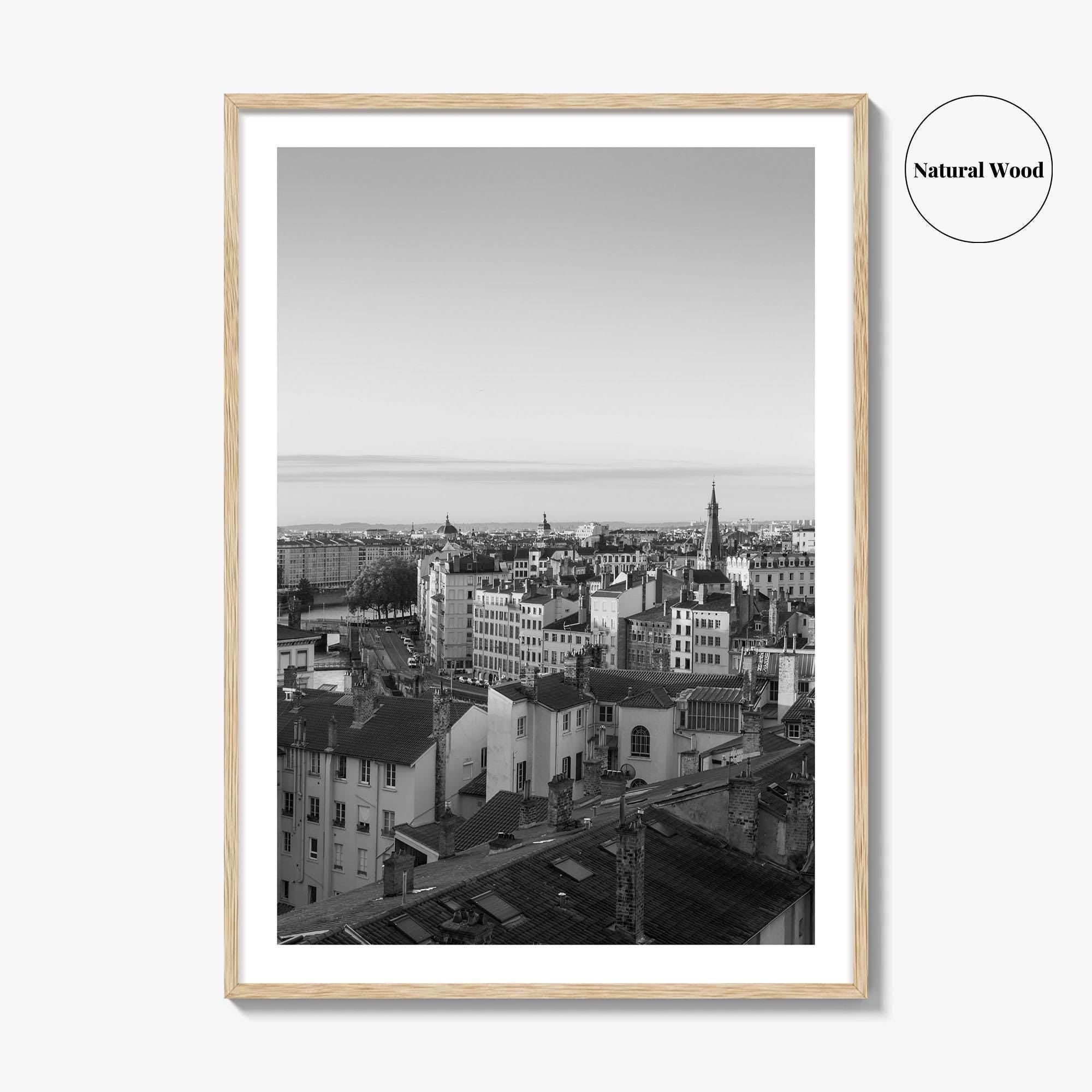 Vieux Lyon Black and White Fine Art Photo Print, Croix-Rousse, France, Wall Decor Poster