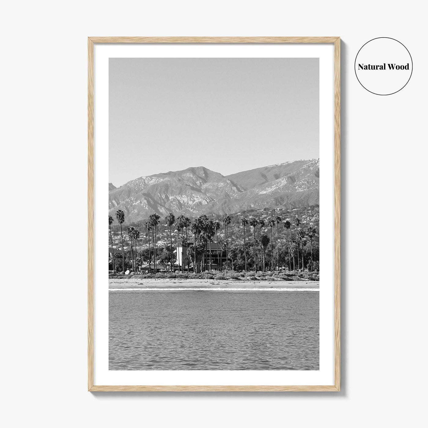 Santa Barbara Black and White Fine Art Photo Print, California Coastline, Stearns Wharf, USA