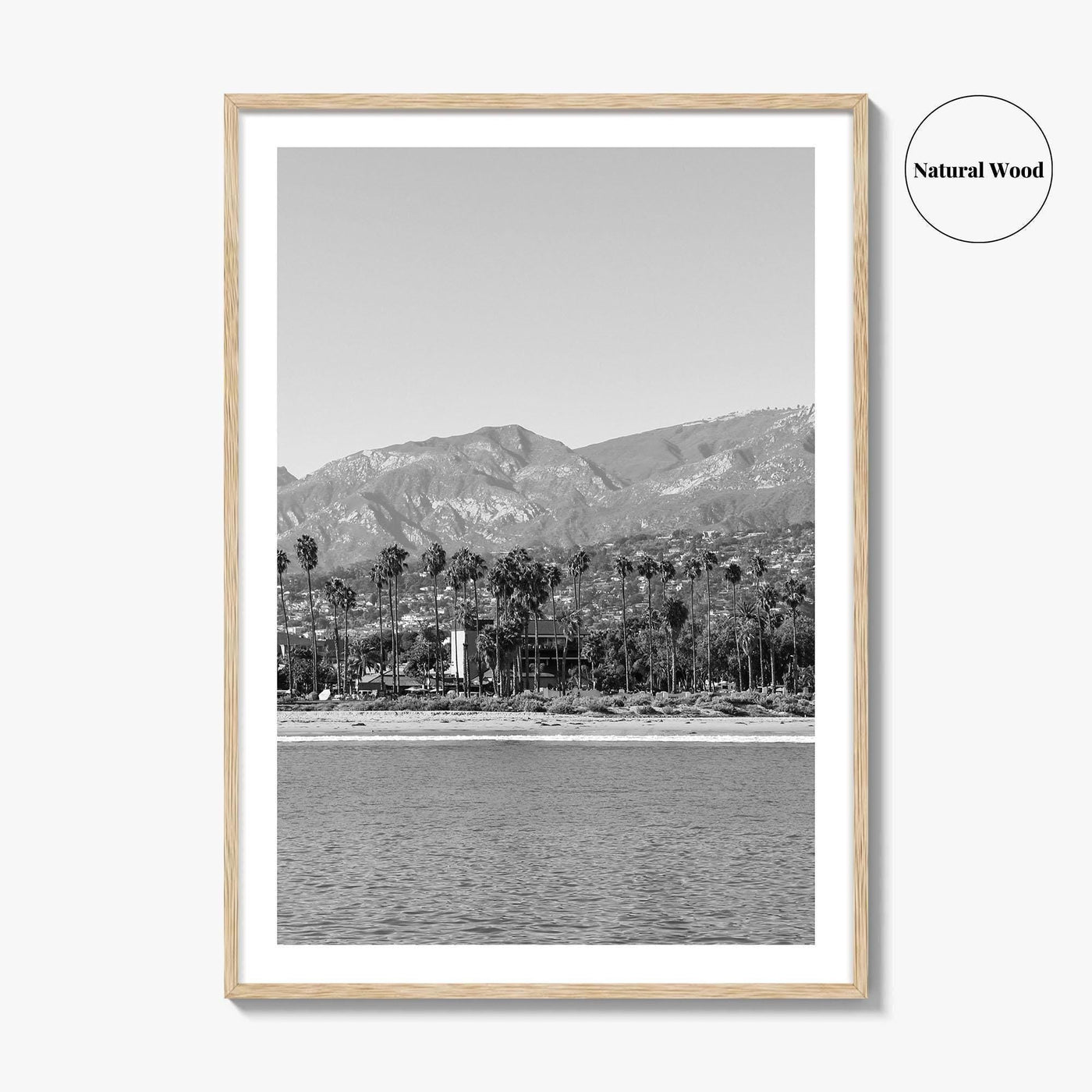 Santa Barbara Black and White Fine Art Photo Print, California Coastline, Stearns Wharf, USA