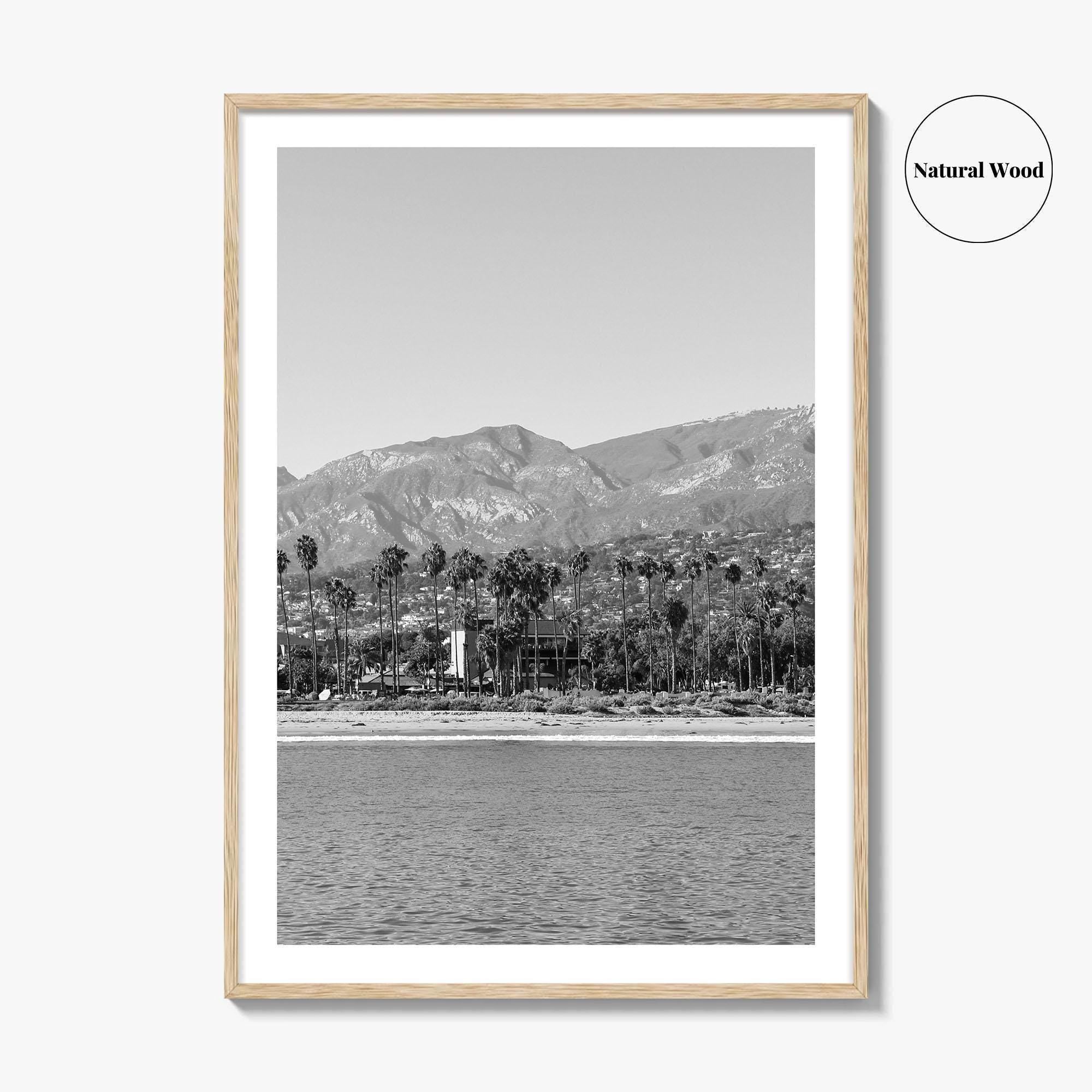 Santa Barbara Black and White Fine Art Photo Print, California Coastline, Stearns Wharf, USA