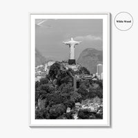 Rio de Janeiro Black and White Fine Art Photo Print, Christ the Redeemer, Brazil Poster