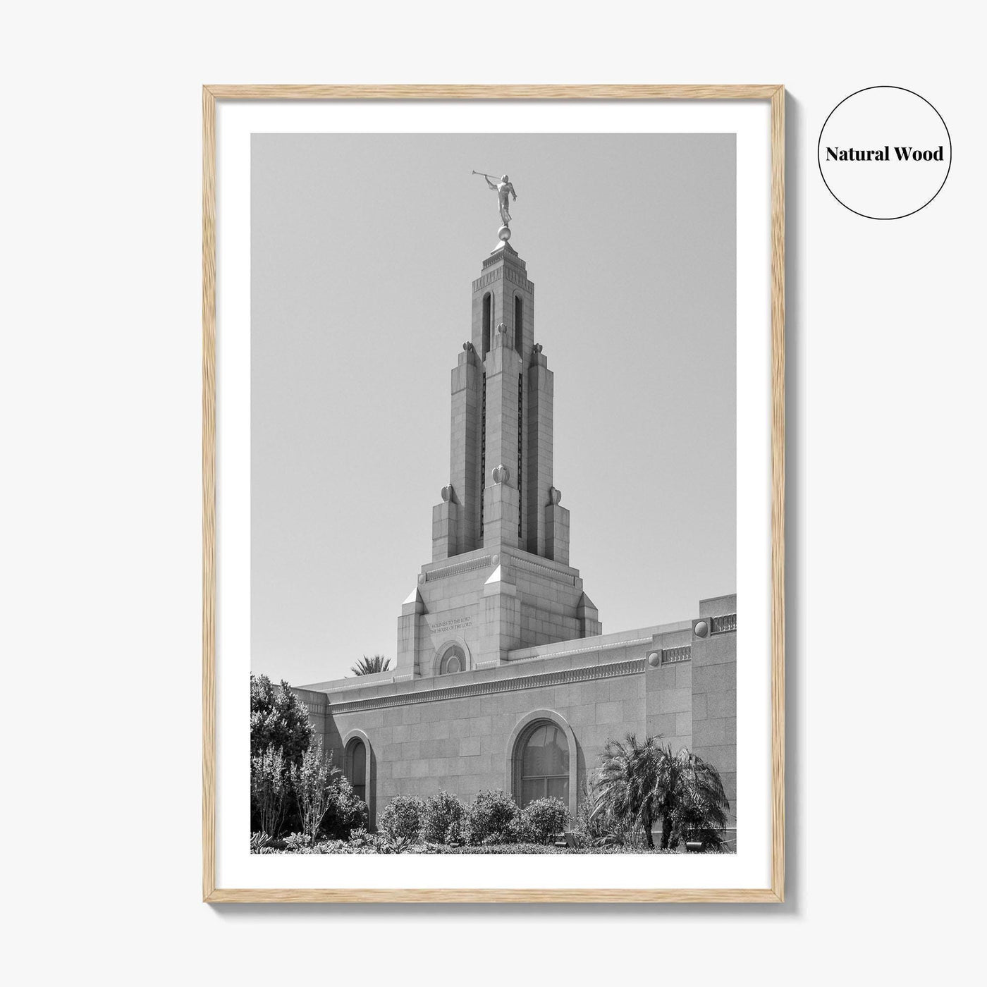 Redlands Black and White Fine Art Photo Print, Mormon Temple, California Poster, San Bernardino
