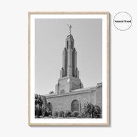 Redlands Black and White Fine Art Photo Print, Mormon Temple, California Poster, San Bernardino