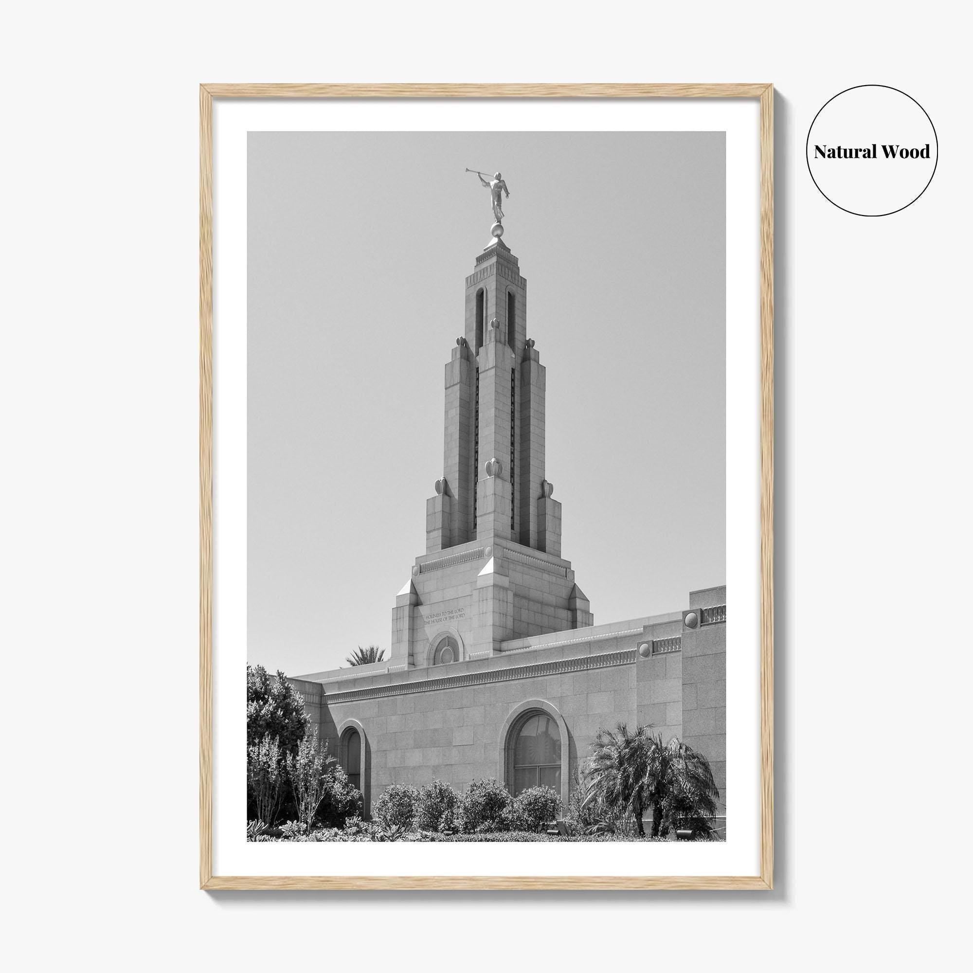 Redlands Black and White Fine Art Photo Print, Mormon Temple, California Poster, San Bernardino