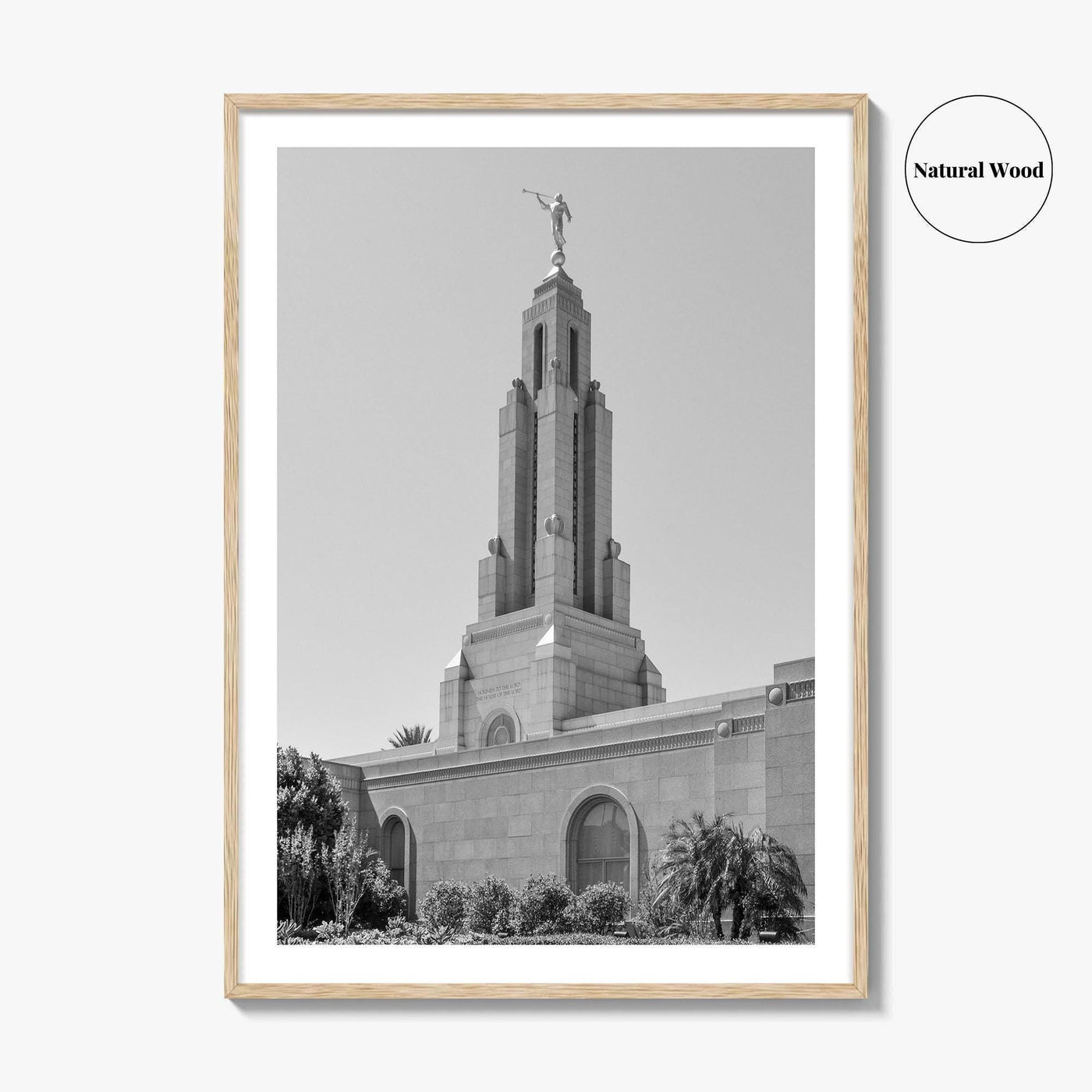Redlands Black and White Fine Art Photo Print, Mormon Temple, California Poster, San Bernardino