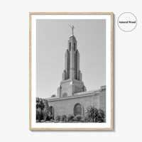 Redlands Black and White Fine Art Photo Print, Mormon Temple, California Poster, San Bernardino