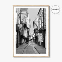 The Shambles York Black and White Fine Art Photo Print, England UK, Wall Poster