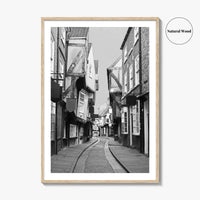 The Shambles York Black and White Fine Art Photo Print, England UK, Wall Poster