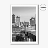 Youngstown Skyline Black and White Fine Art Photo Print, Downtown Ohio Poster