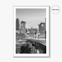 Youngstown Skyline Black and White Fine Art Photo Print, Downtown Ohio Poster