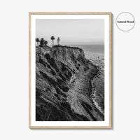 Rancho Palos Verdes Black and White Fine Art Photo Print, Point Vicente Lighthouse Poster