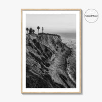 Rancho Palos Verdes Black and White Fine Art Photo Print, Point Vicente Lighthouse Poster