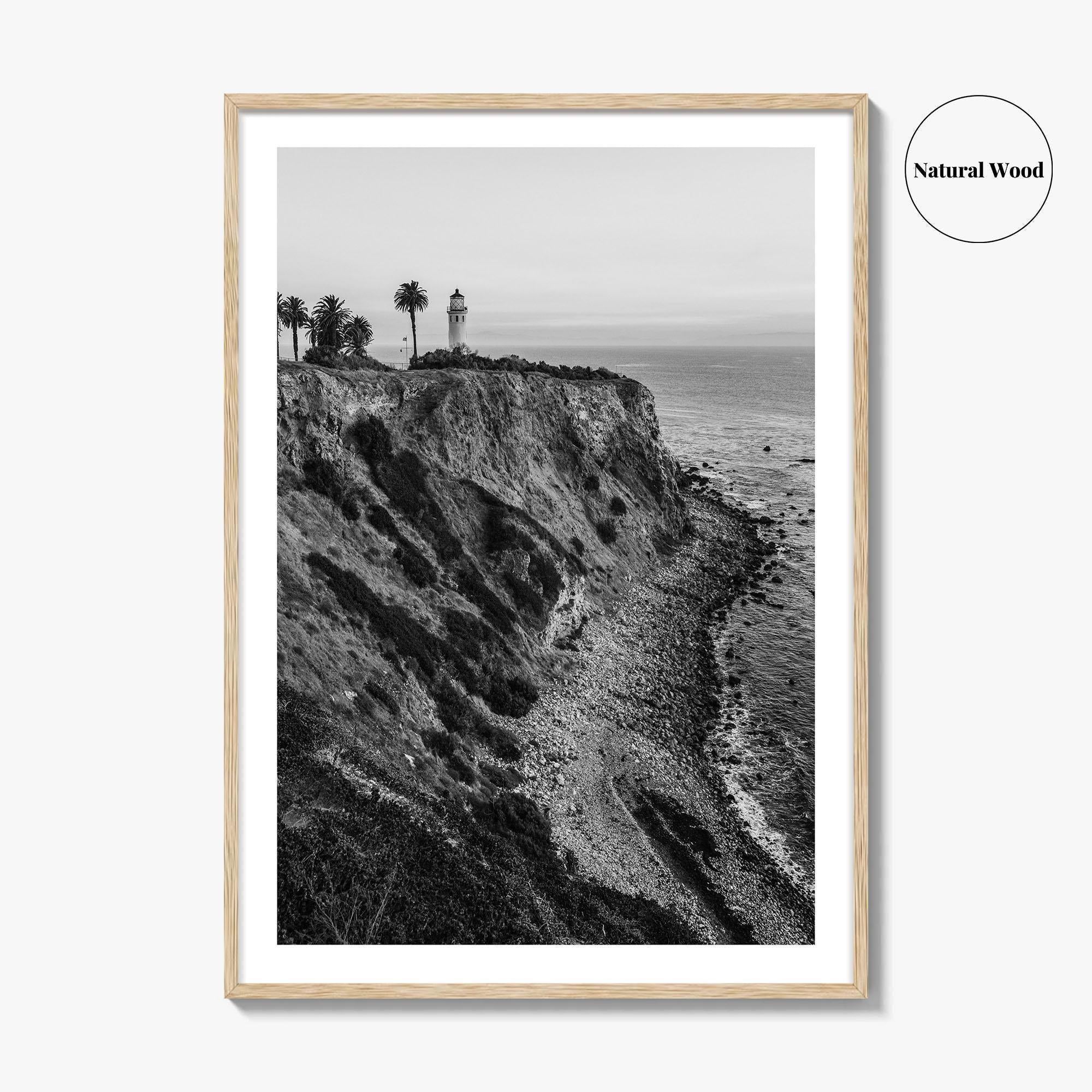 Rancho Palos Verdes Black and White Fine Art Photo Print, Point Vicente Lighthouse Poster