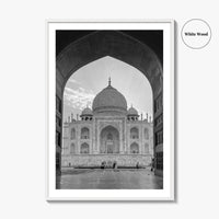 Taj Mahal Black and White Fine Art Photo Print, Agra India Poster