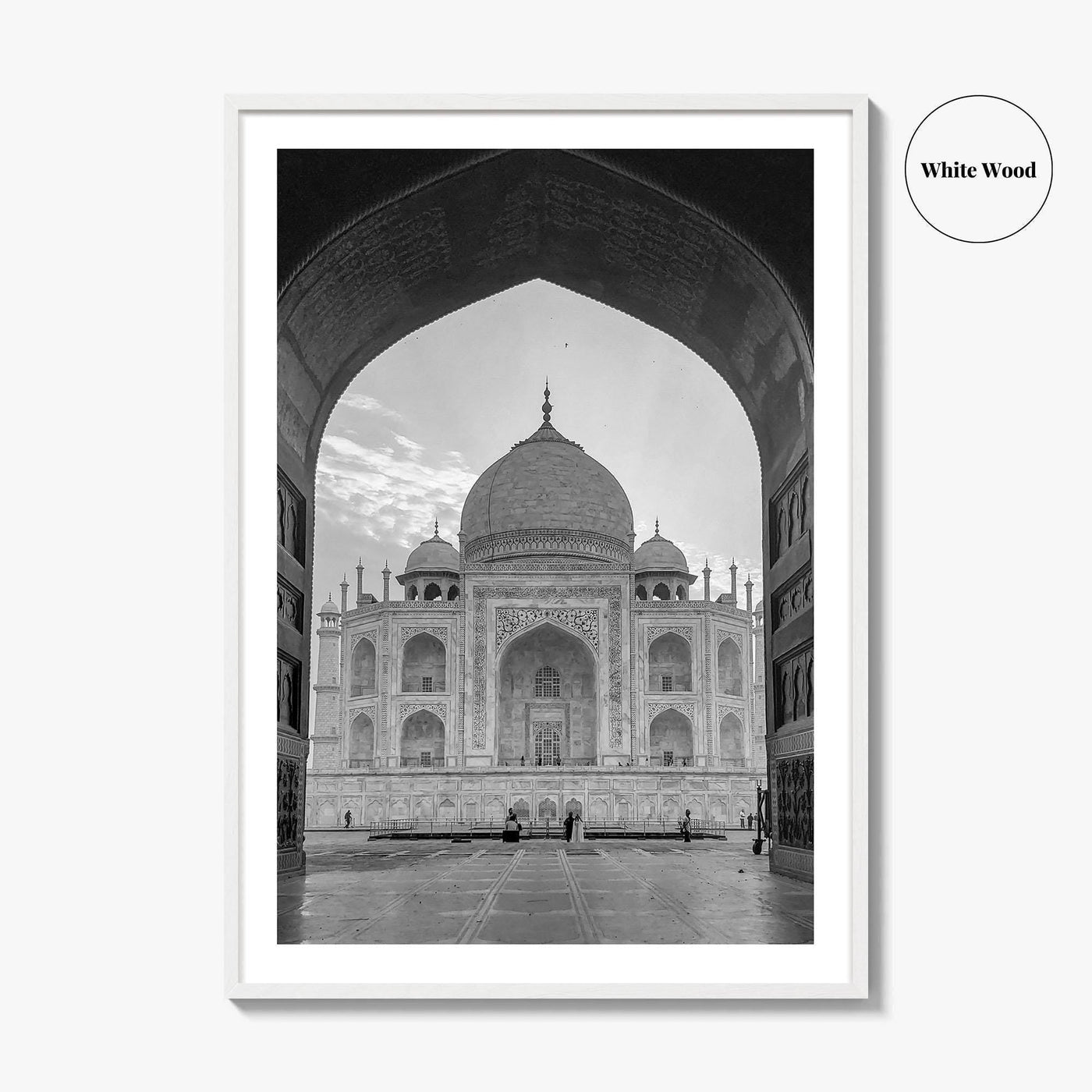 Taj Mahal Black and White Fine Art Photo Print, Agra India Poster