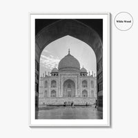 Taj Mahal Black and White Fine Art Photo Print, Agra India Poster