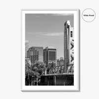 Sacramento Skyline Black and White Fine Art Photo Print, Tower Bridge, California Poster