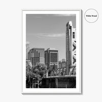 Sacramento Skyline Black and White Fine Art Photo Print, Tower Bridge, California Poster
