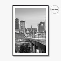 Youngstown Skyline Black and White Fine Art Photo Print, Downtown Ohio Poster